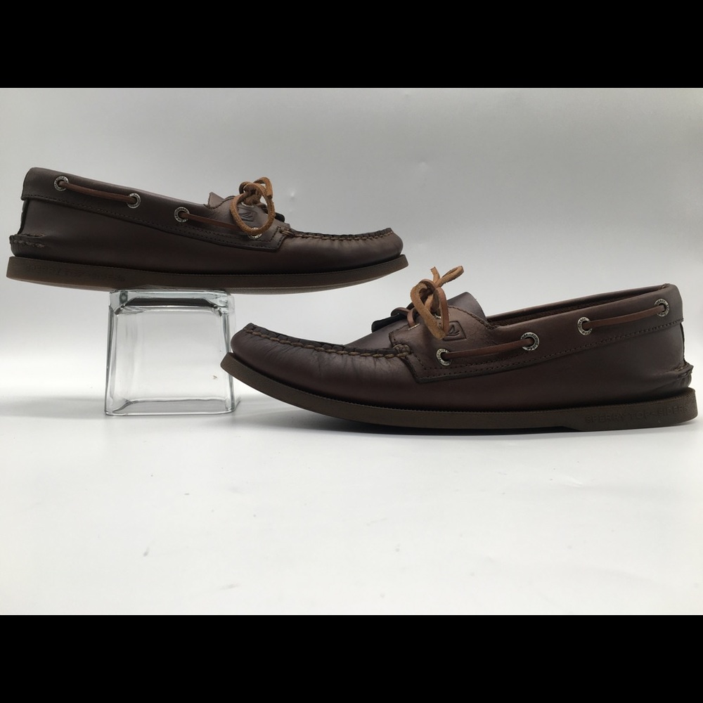 Sperry TopSider Brown Leather Boat Shoe Size 10 M